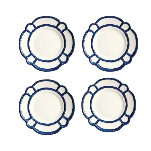 Bamboo Melamine Plates - Set of 4