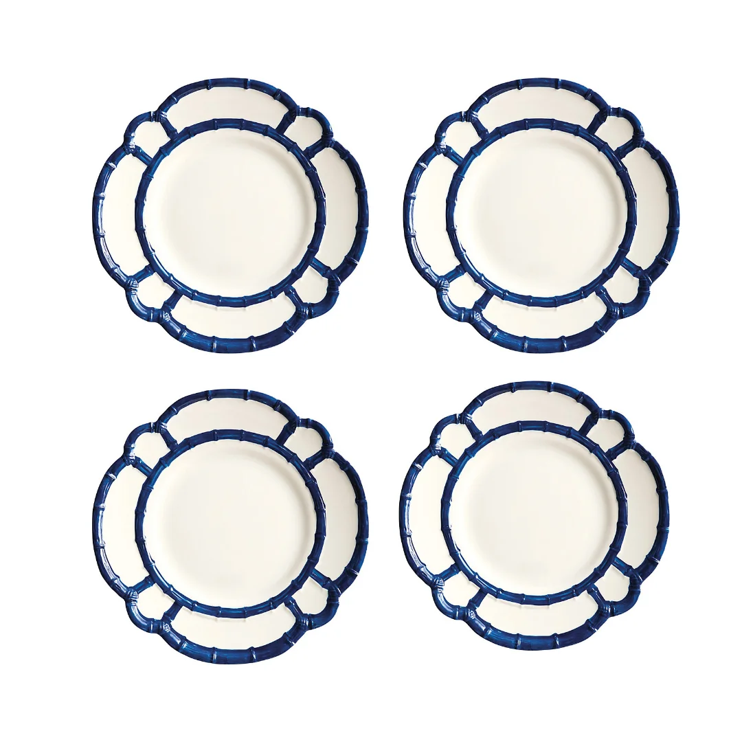 Bamboo Melamine Plates - Set of 4