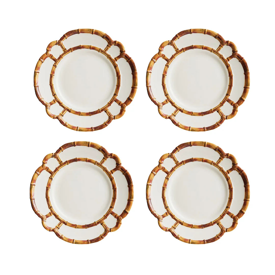 Bamboo Melamine Plates - Set of 4 - Image 2