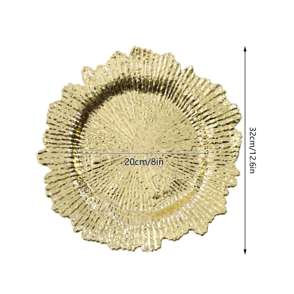 24pcs 13" Chargers Plate Round Gold Salad Reef Plate for Wedding Dinner Plate Decor, Party Celebrations - Image 5