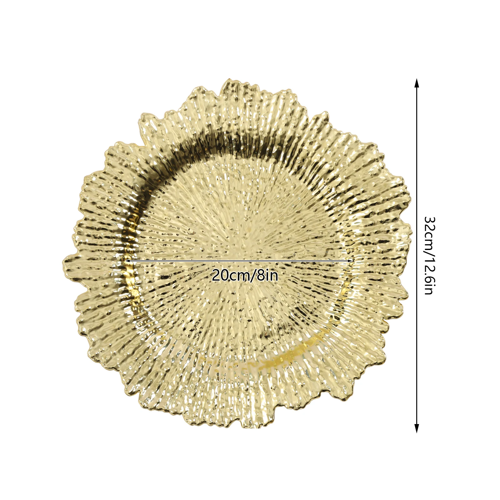 24pcs 13" Chargers Plate Round Gold Salad Reef Plate for Wedding Dinner Plate Decor, Party Celebrations - Image 5