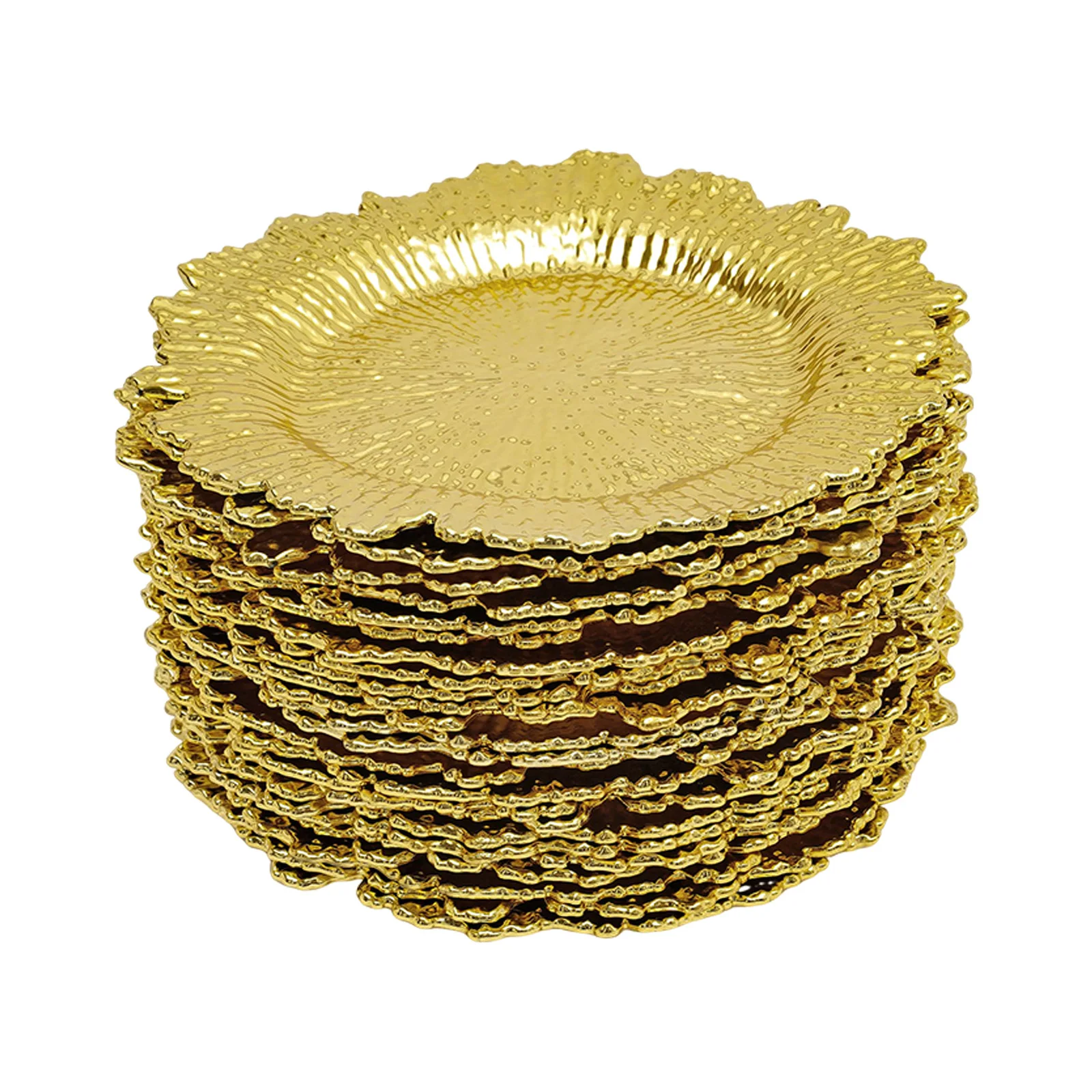 Serving Charger Plates, Wear-Resistant PP, Spill-Proof, Coral Reef Pattern, Easy to Clean and Stackable
