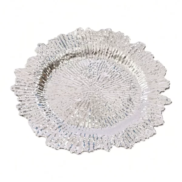 24PCS Charger Plates 12.6" Round Plastic Reef Plate Chargers With Flora Reef Design For Wedding, Party - Image 3