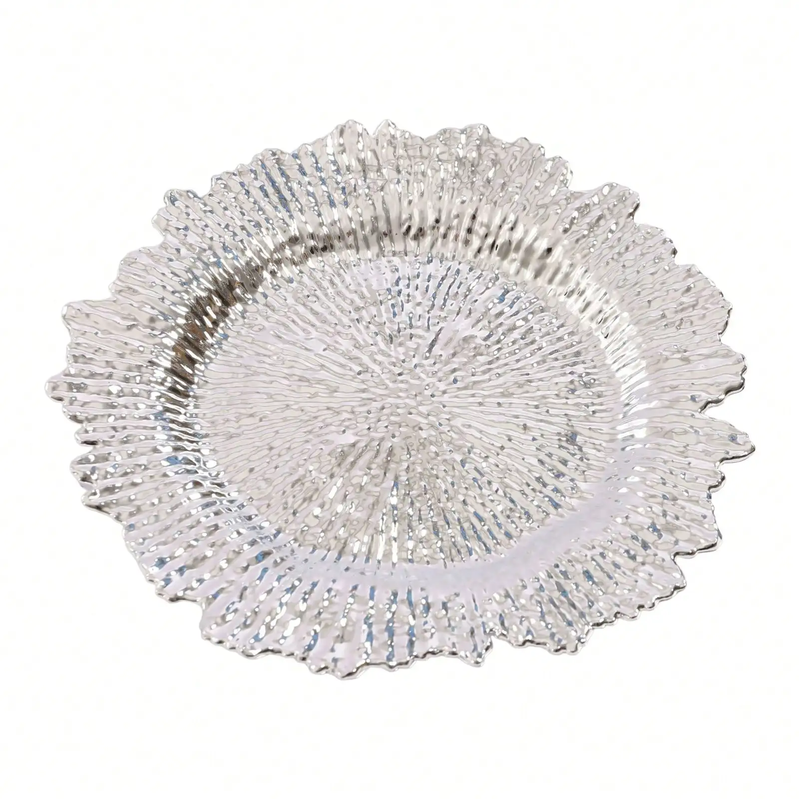 24PCS Charger Plates 12.6" Round Plastic Reef Plate Chargers With Flora Reef Design For Wedding, Party - Image 3
