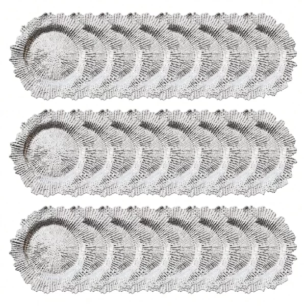 24PCS Charger Plates 12.6" Round Plastic Reef Plate Chargers With Flora Reef Design For Wedding, Party - Image 5