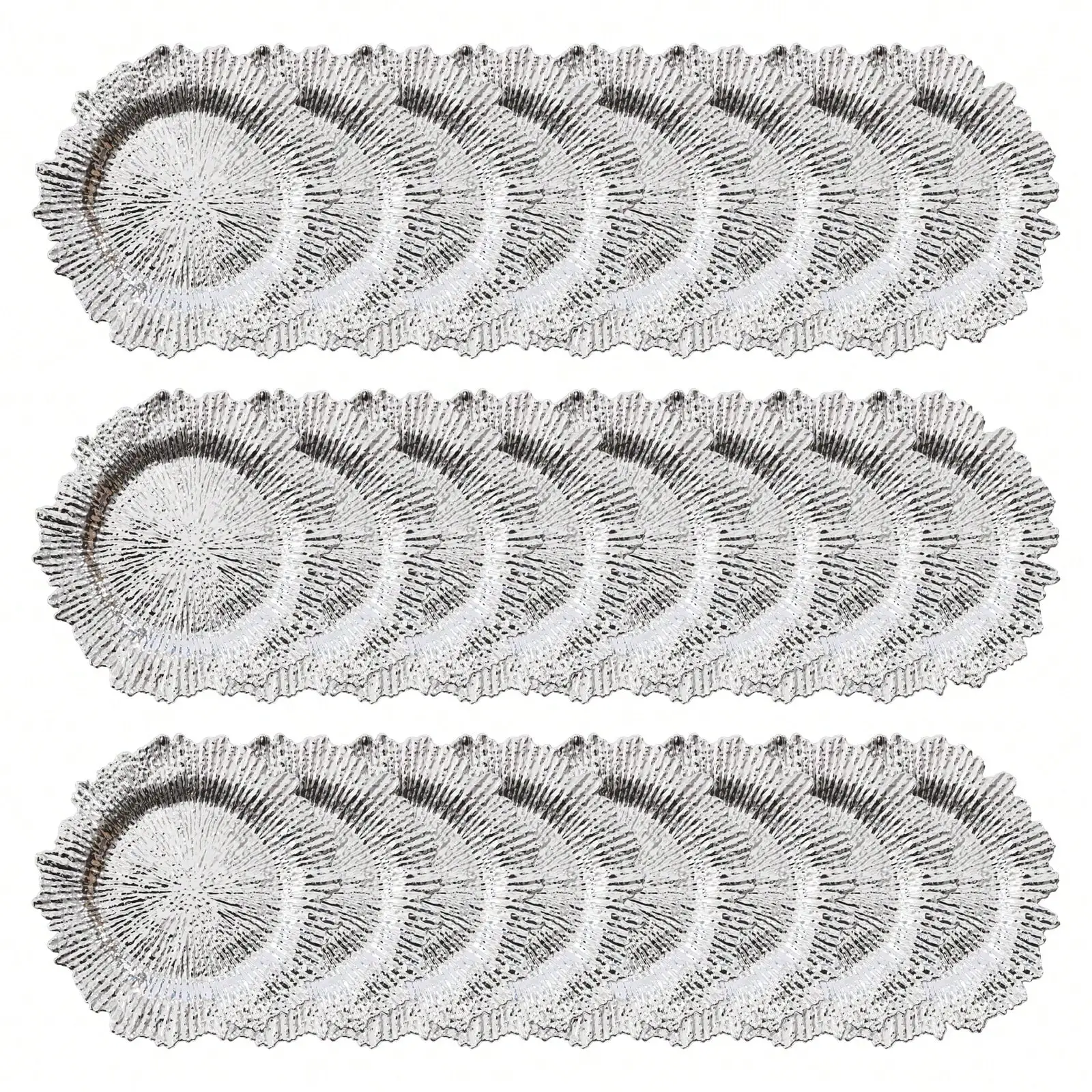 24PCS Charger Plates 12.6" Round Plastic Reef Plate Chargers With Flora Reef Design For Wedding, Party - Image 5