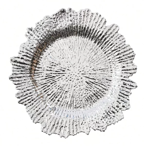 24PCS Charger Plates 12.6" Round Plastic Reef Plate Chargers With Flora Reef Design For Wedding, Party - Image 2