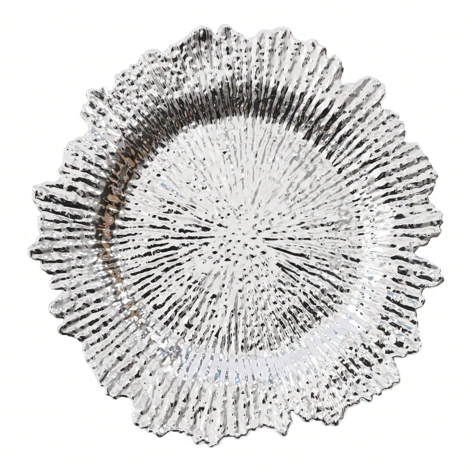 24PCS Charger Plates 12.6" Round Plastic Reef Plate Chargers With Flora Reef Design For Wedding, Party - Image 2