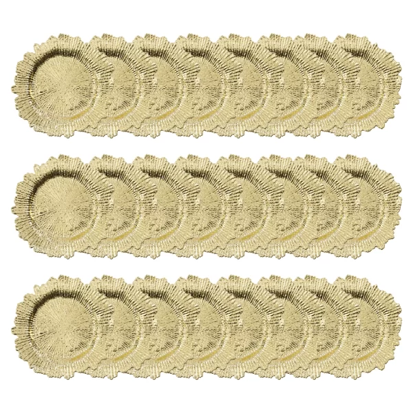24pcs 13" Chargers Plate Round Gold Salad Reef Plate for Wedding Dinner Plate Decor, Party Celebrations - Image 6