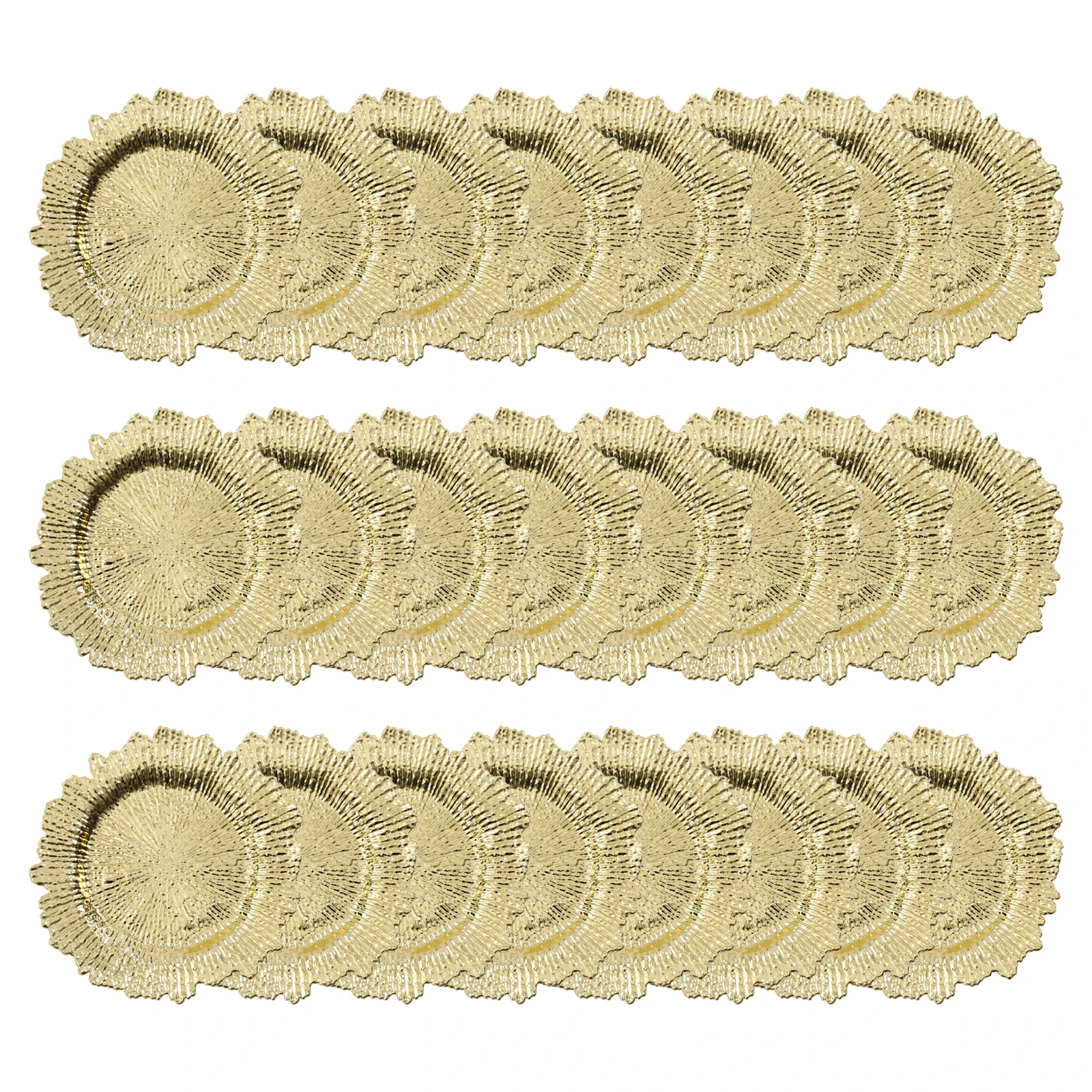 24pcs 13" Chargers Plate Round Gold Salad Reef Plate for Wedding Dinner Plate Decor, Party Celebrations - Image 6