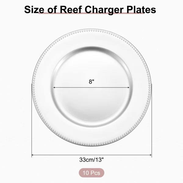 10pcs Charger Plates Bulk 13 Inch Plastic Charger Plates Round Plate Charger for Dinner Wedding Party Event Table Setting Decor - Image 2