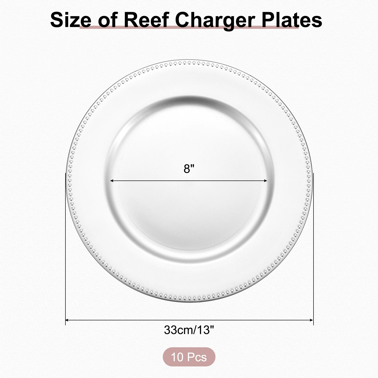 10pcs Charger Plates Bulk 13 Inch Plastic Charger Plates Round Plate Charger for Dinner Wedding Party Event Table Setting Decor - Image 2