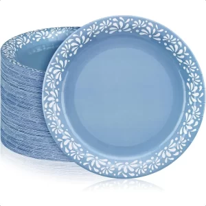 100 Pcs 9 Inch Blue Platos De Barro Cielito Lindo Plates Mexican Paper Plates Cielito Lindo Baby Shower Favors for Talavera Bir