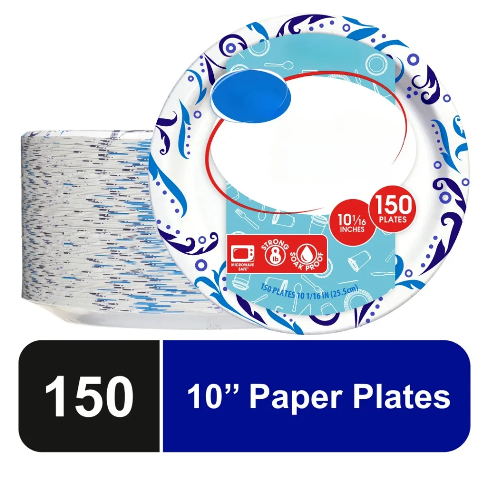 Everyday Disposable Paper Plates, 10" Count, 150 - Image 2