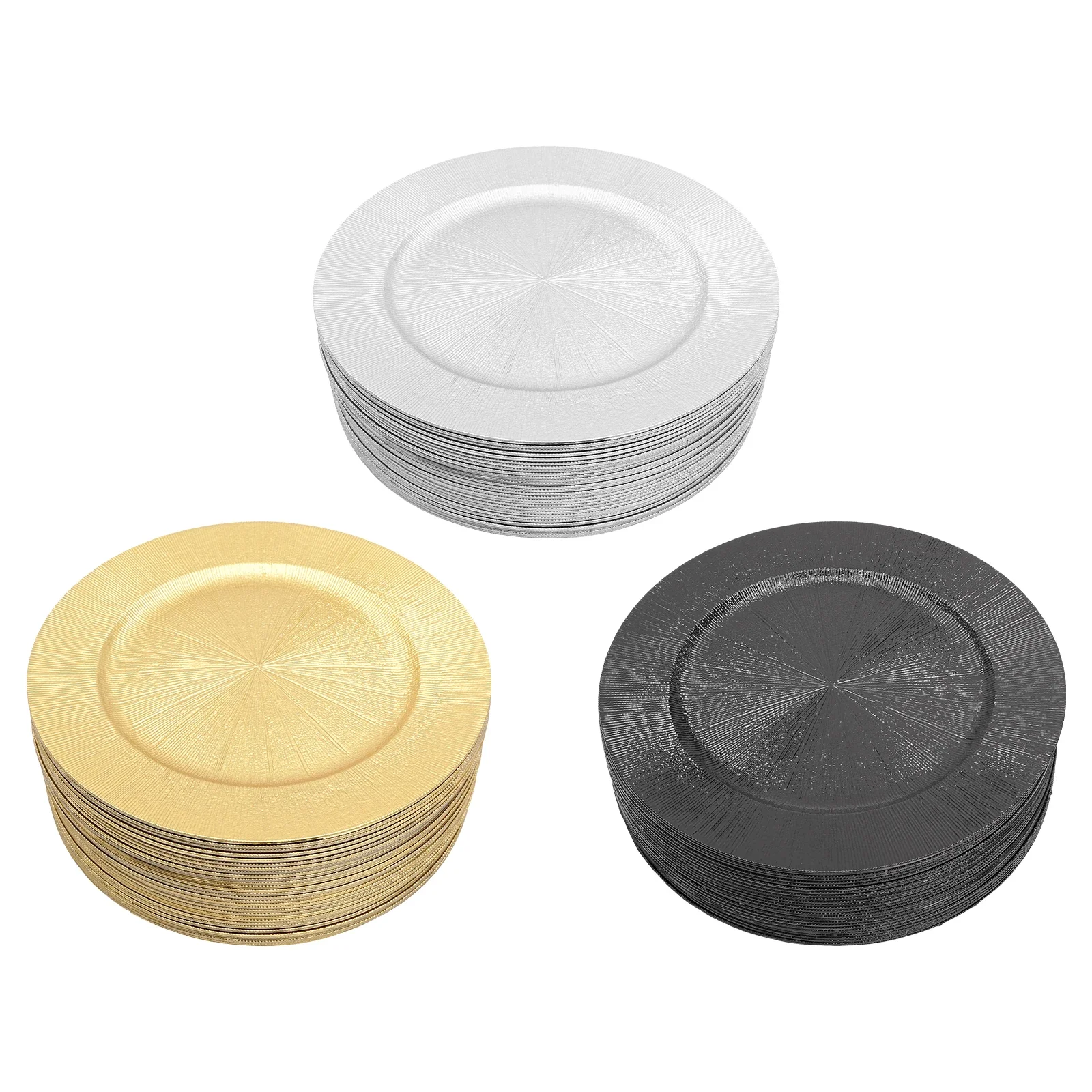 50 Pcs Charger Plates Bulk, Round Charger Plates Plastic Wedding Dinner Elegant Reusable for Table Setting Wedding Party Event - Image 2